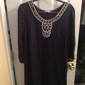 Navy beaded Lilly Pulitzer Sarah tunic dress